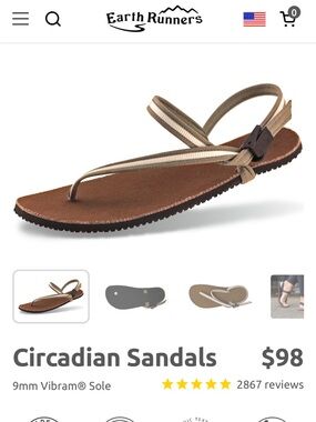 Earth Runners Circadian Sandals in Khaki